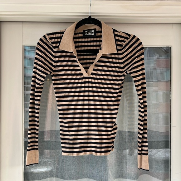 Scotch & Soda Ribbed Collared Sweater - Picture 1 of 5